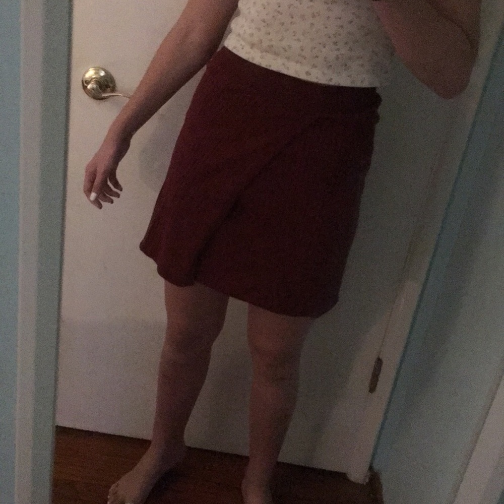 free people red split skirt